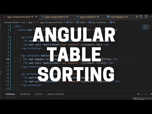 How to Add Sort to an Angular Material Table - Angular Material Table Tutorial