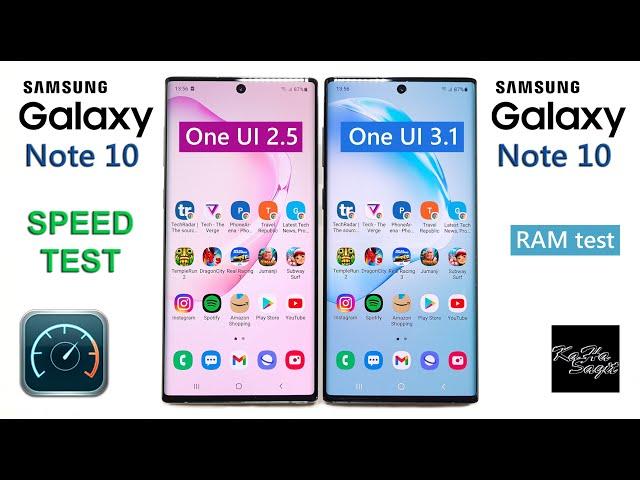 Samsung Note 10 One UI 2.5 vs One UI 3.1 - Speed Test + RAM management