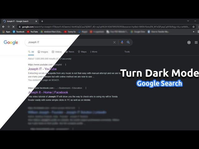 Enable Dark mode in Google Search on Windows PC