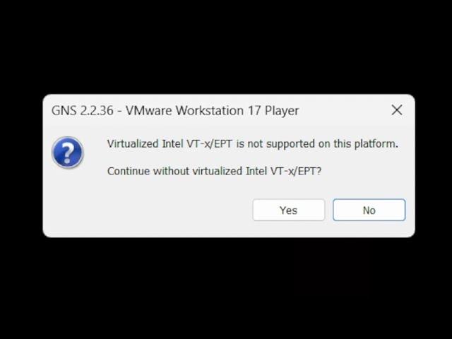 Virtualized Intel VTX or EPT is not supported on this platform