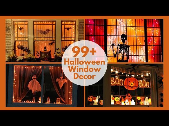 99+ Best Scary Halloween Window Decorations Ideas Including Clings, Silhouettes, and Lights