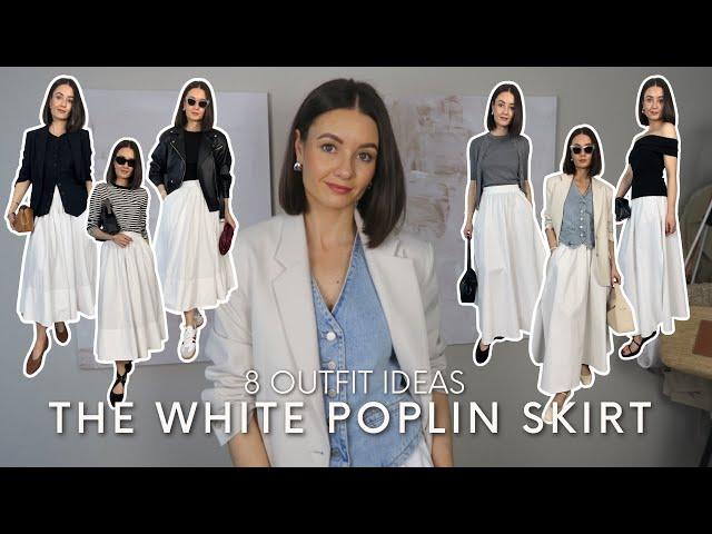 HOW TO STYLE WHITE POPLIN SKIRTS | SPRING & SUMMER OUTFIT IDEAS | Styled. by Sansha