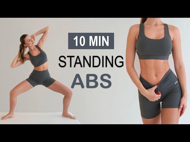 10 Min ALL STANDING ABS Workout | Daily Routine, No Jumping, No Repeat, No Equipment