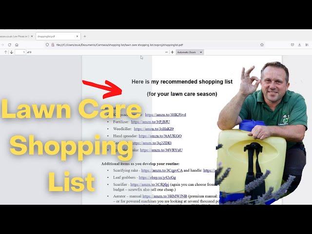 Lawn Care Shopping List