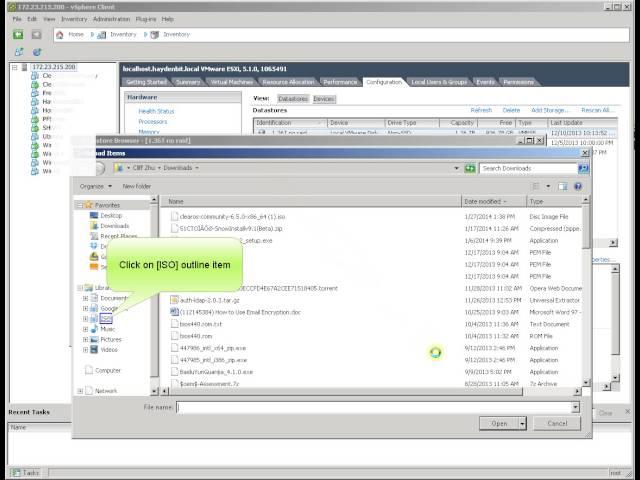 How to upload ISO file to datastore in vSphere of ESXi 5