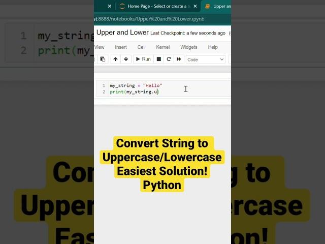 Convert String to Uppercase and Lowercase in Python (EASIEST SOLUTION) #shorts #python #programming