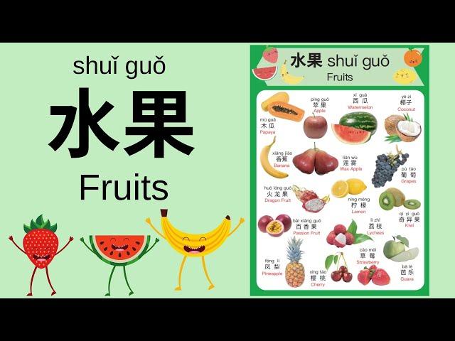 Learn Different Fruits in Mandarin Chinese for Toddlers, Kids & Beginners | 水果