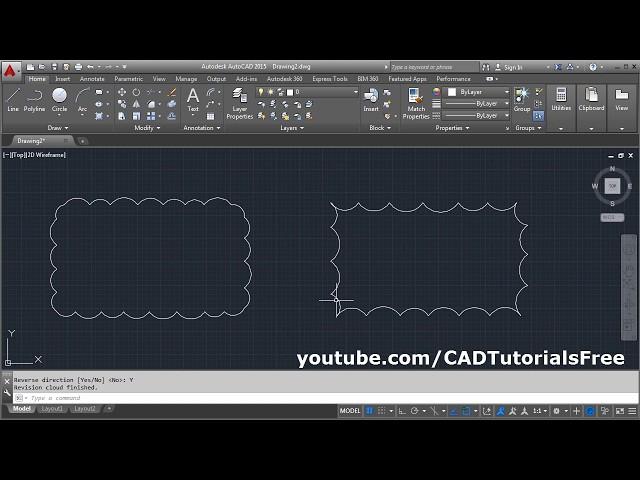 AutoCAD Revision Cloud Rectangle | AutoCAD Rectangular Revision Cloud