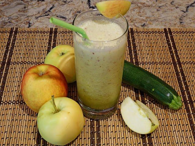 Смузи из кабачка, яблока и персика_Zucchini, apple & peach smoothie