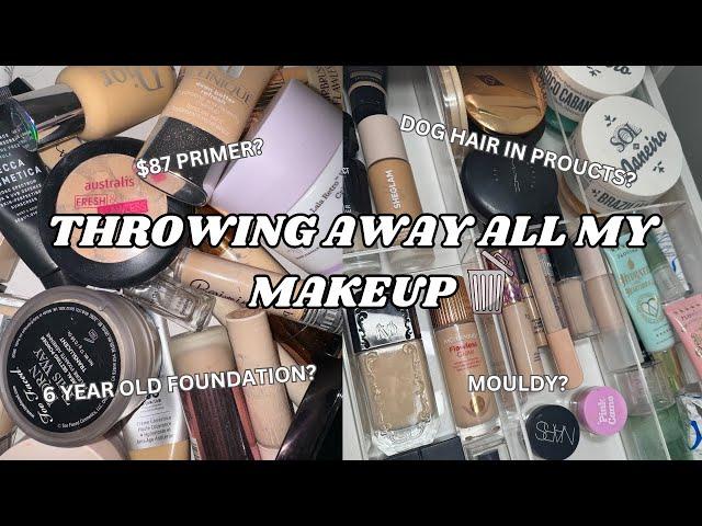 HUGE 2024 MAKEUP DECLUTTER - PRIMERS, FOUNDATIONS, CONCEALERS AND POWDERS