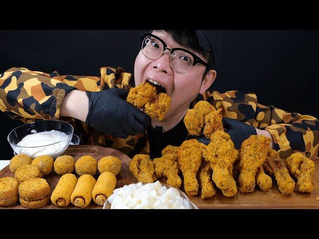 ASMR BHC Chicken Boorinkle all Menu Eating Sound Mukbang