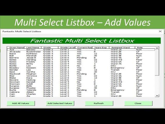 Fantastic Multi Select Listbox