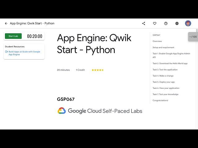 App Engine Qwik Start   Python GSP067