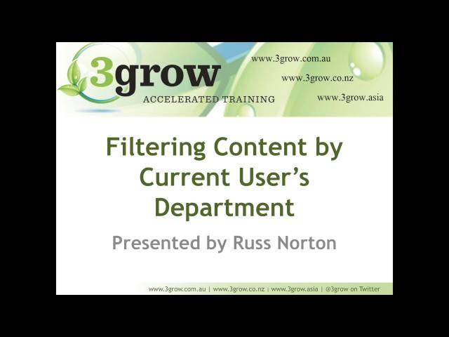 Filter SharePoint List or Library by Current User's Department