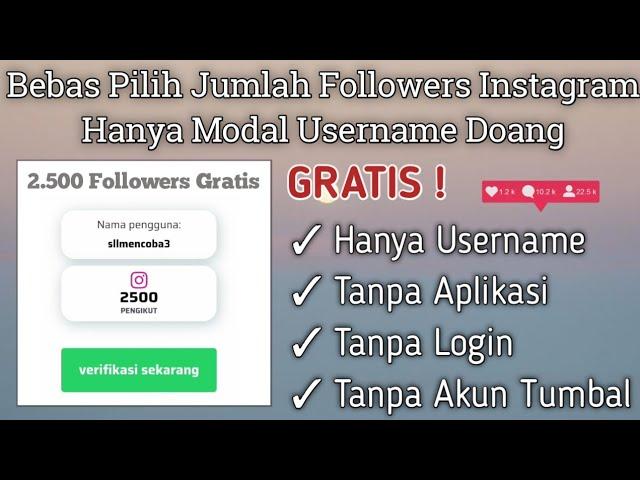 Cara Menambah Followers Gratis | Cuma Modal Username Doang !