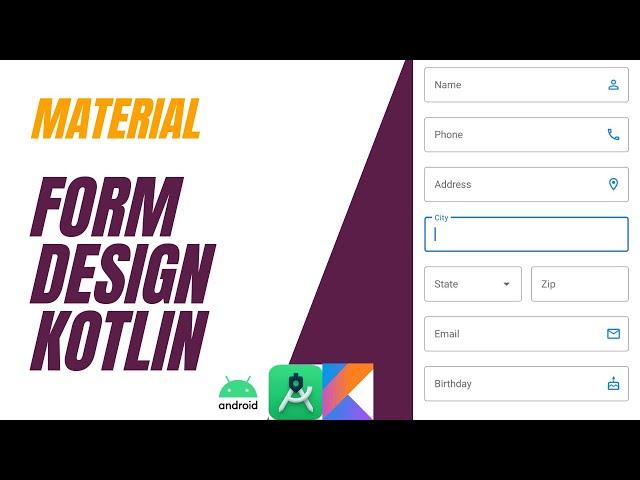 Kotlin Android Form Design Using Material Design