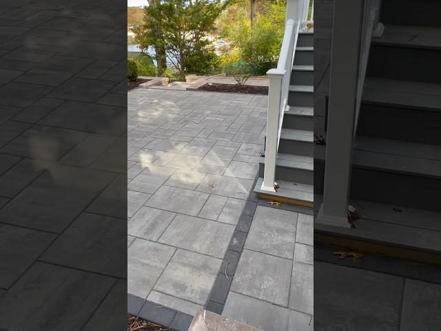 Paver Patio Install with Steps Cambridge Onyx Natural Smooth #patio #pavers #steps #outdoorliving