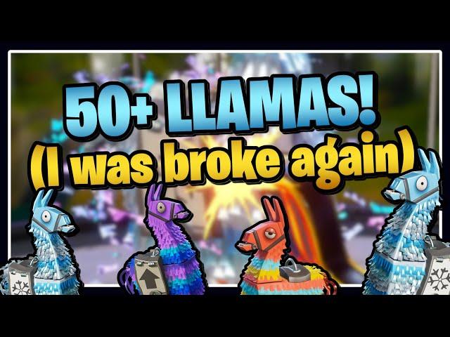 OPENING 50+ LLAMAS FOR A FROSTNITE CHALLENGE - Fortnite Save the World