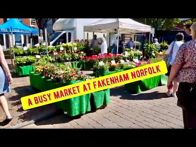 Fakenham, Norfolk on a busy market day.
