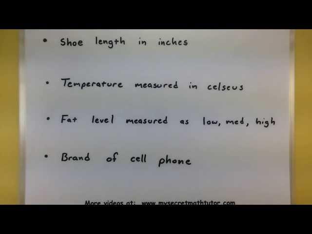 Statistics - Levels of measurement