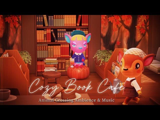 ACNH BGM - Cozy Autumn Book Café lo-fi jazz music playlist  4hour / chatter ambience