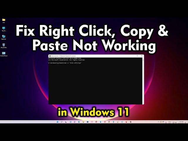 How to Fix Right Click Copy & Paste Not Working in Windows 11