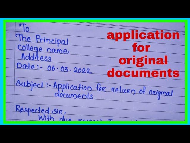 application for return of original documents from college| application for original certificate