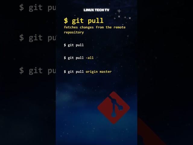 13. Master Git | git pull command @LinuxTechTV pro Git