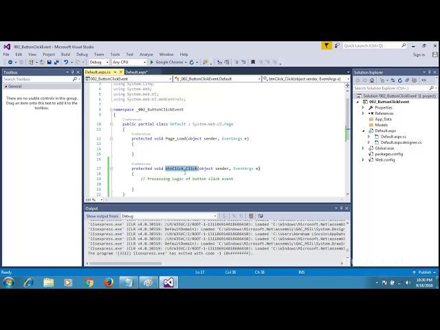 Button Click Event in ASP.NET C#