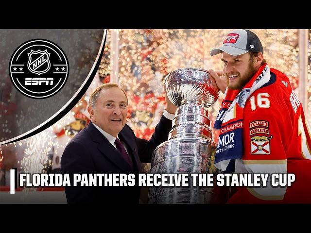 Florida Panthers captain Aleksander Barkov hoists the Stanley Cup  [TROPHY CEREMONY] | NHL on ESPN