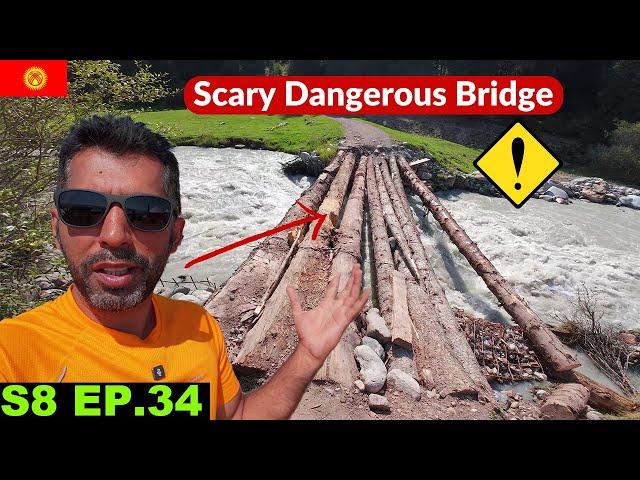 No Warnings about this Scary Dangerous Bridge  S8 EP.34 | Pakistan to Japan Motorcycle Tour