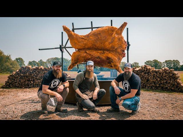 We Butchered and Cooked a WHOLE Cow over the WORLD’S LARGEST Smokeless Fire Pit!