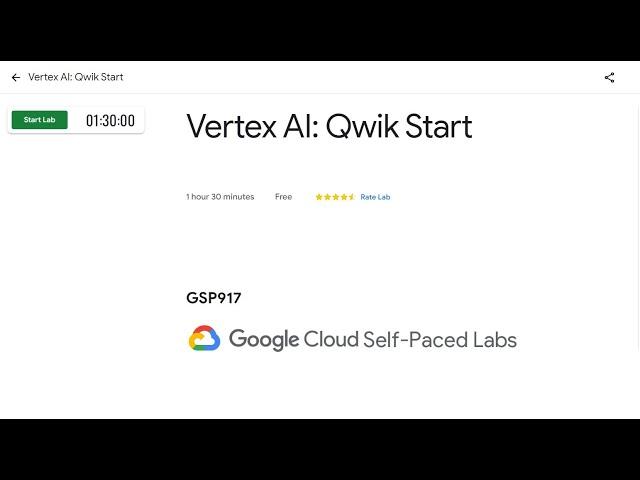 Vertex AI  Qwik Start   Google Cloud Skills Boost