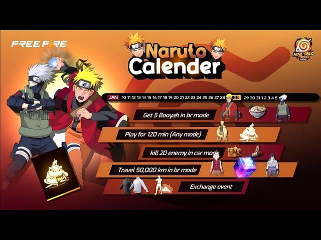 FREE FIRE x NARUTO Collaboration Free Rewards 