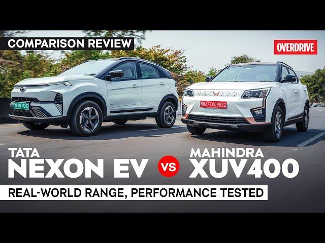 Tata Nexon EV vs Mahindra XUV400 comparison review - the better family EV is?| OVERDRIVE
