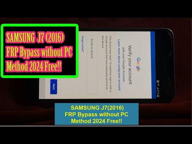 Samsung J7(2016) Frp Bypass  | J710F Google Account Unlock | Frp Unlock | without Pc Method2024