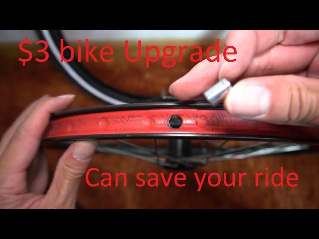 The $3 bike upgrade that can save your ride: Schrader valve to presta adapter.