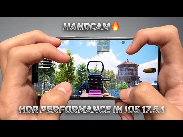 iPhone XS Max PUBG Mobile New Full Handcam Gameplay  | HDR Performance In iOS 17.5.1 After Update!