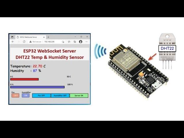 ESP32 Websocket Server - DHT22 Sensor