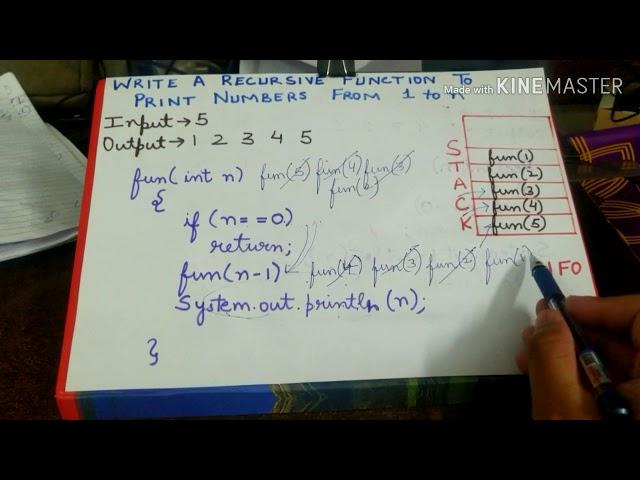 #16 Print Numbers from 1 to n Using Recursion|Data Structures and Algorithm|STUDY LIKE PRO|Karan