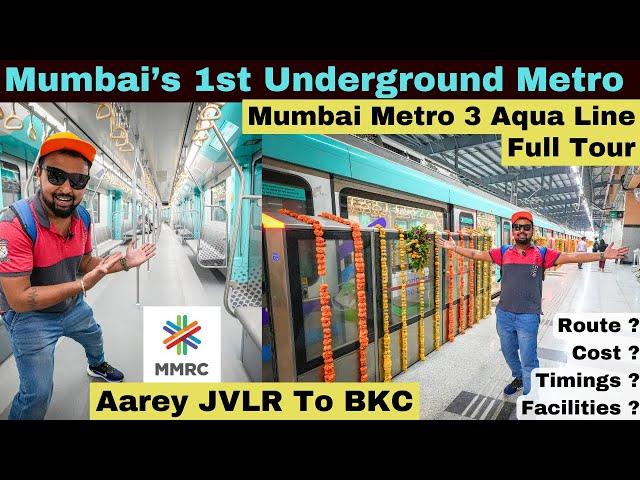 BRAND NEW MUMBAI UNDERGROUND METRO 1st RIDE | Mumbai Metro 3 Aqua Line DETAILED TOUR & EXPERIENCE !