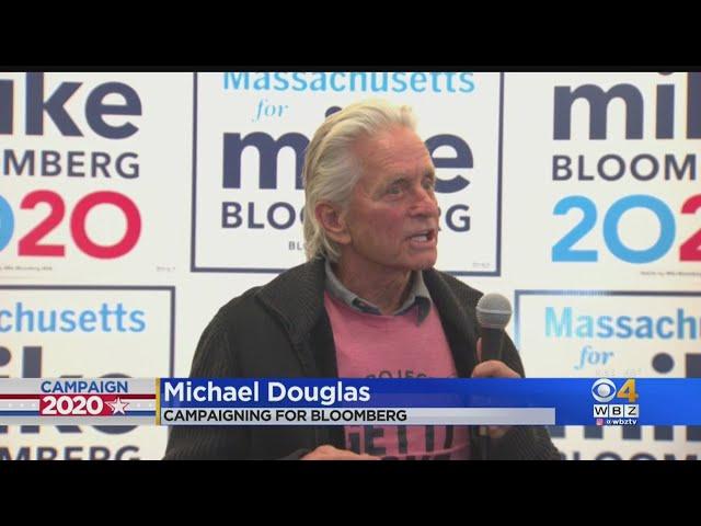 Actor Michael Douglas Campaigns For Bloomberg In Quincy