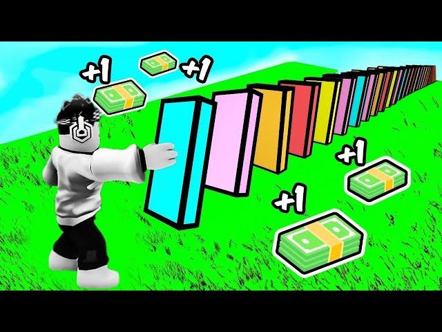 ROBLOX HER DOMİNO DEVRİLDİĞİNDE +1 PARA KAZANIYORUM