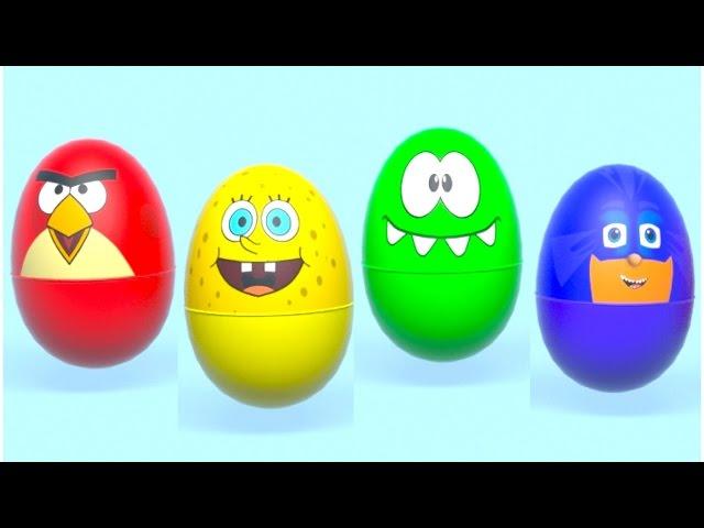 English for kids with surprise eggs. Learn english colors and numbers