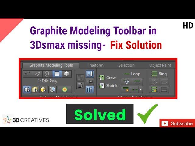 Graphite toolbar in 3dsmax missing