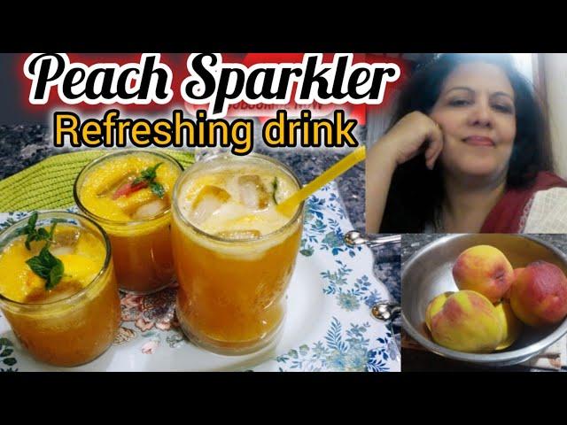 Summer Peach Sparkler.A Refreshing Drink Recipe