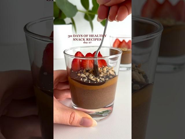 Healthy Chocolate Pudding with Magic Shell #healthyrecipes #easyrecipes #healthysnacks