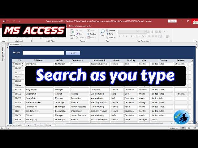 SEARCH WHILE TYPING | Multi Field Search Form in Ms Access | Rover