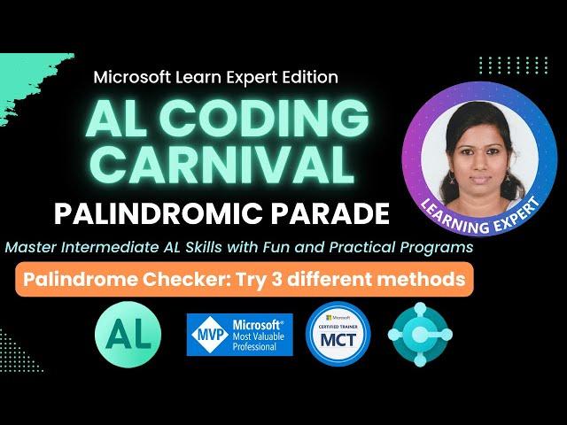 AL Coding Carnival: Palindrome String Program in AL Programming | Learn 3 Different Methods to Code