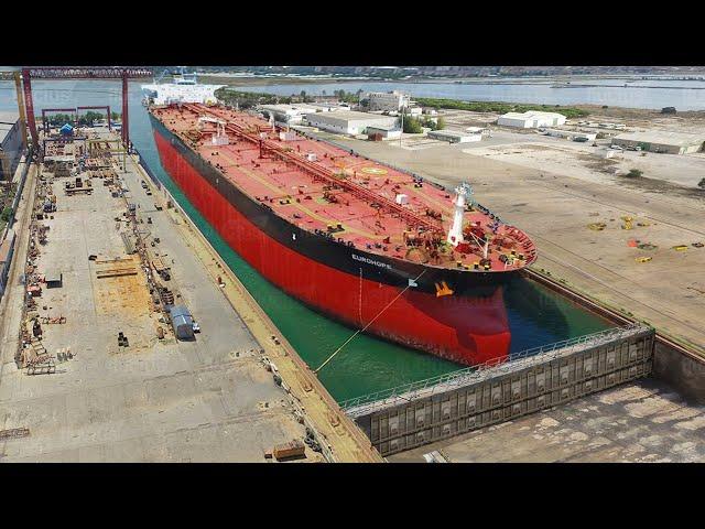 The Crazy Process of Moving World Largest Ships into Dry Docks